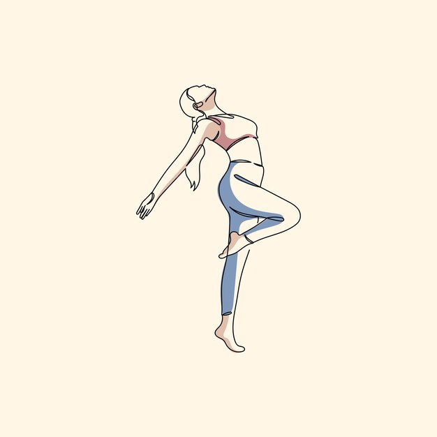 Vector graceful lines define yoga in line art