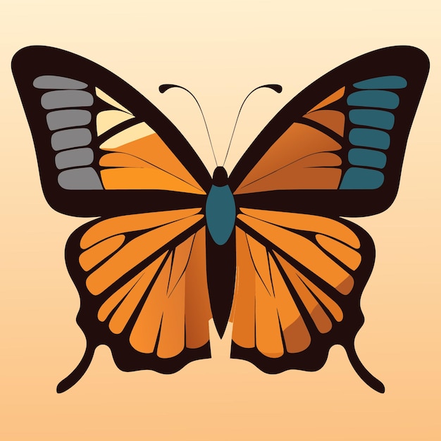 Vector graceful monarch butterfly wing pattern