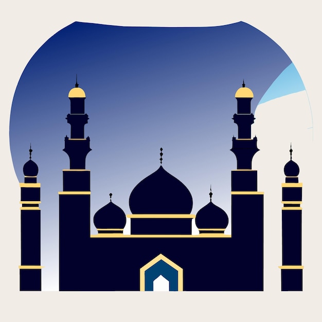 Graceful Mosque Silhouette Vector Art