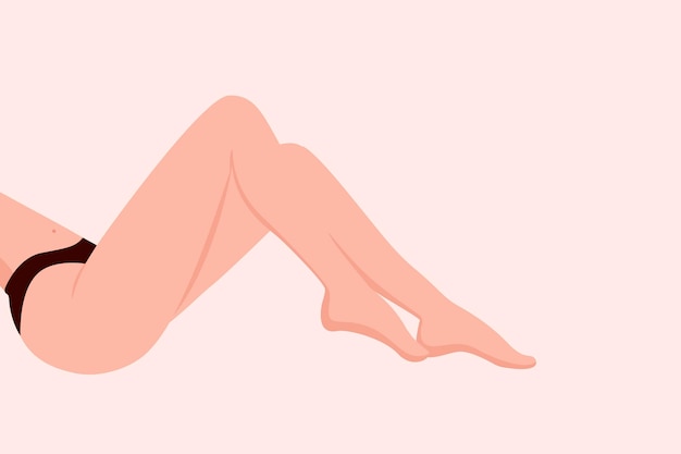 Graceful nude female legs vector illustration female silhouette