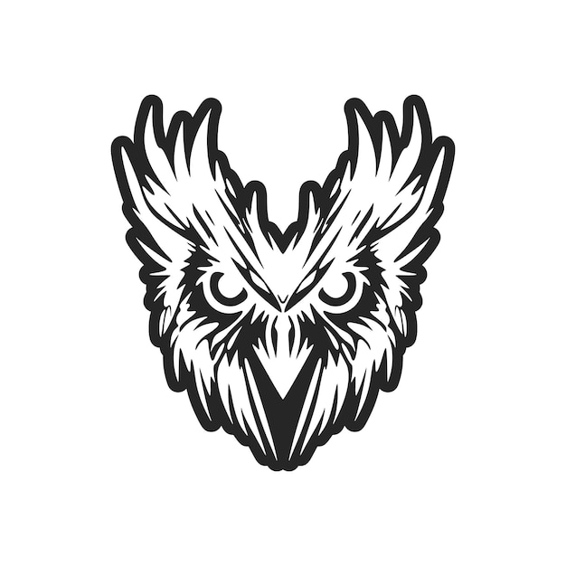 Vector a graceful simple black owl logo isolated