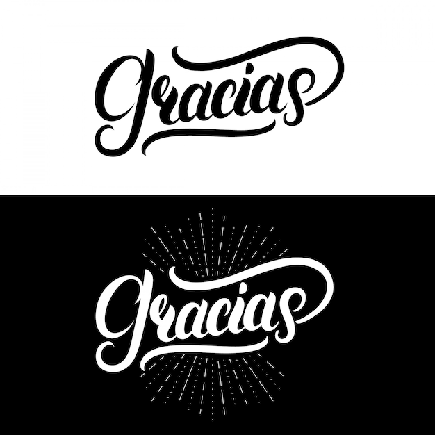 Vector gracias hand written lettering.