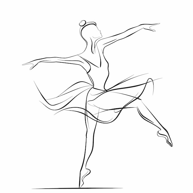 Gracieuze ballerina-vrouw in contour.