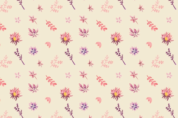 Gradation pink purple Watercolor handrawn floral seamless pattern cute and  feminine