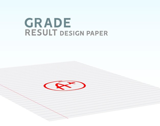 Grade result A plus. Hand drawn vector grade A plus in red circle. Test exam mark report.