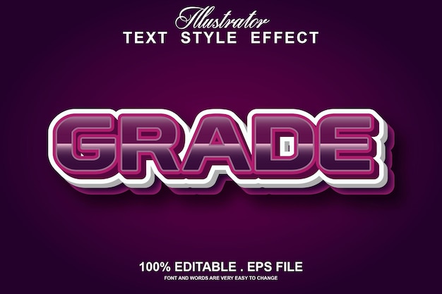 Grade text effect editable