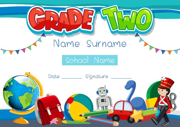 Grade two diploma or certificate template