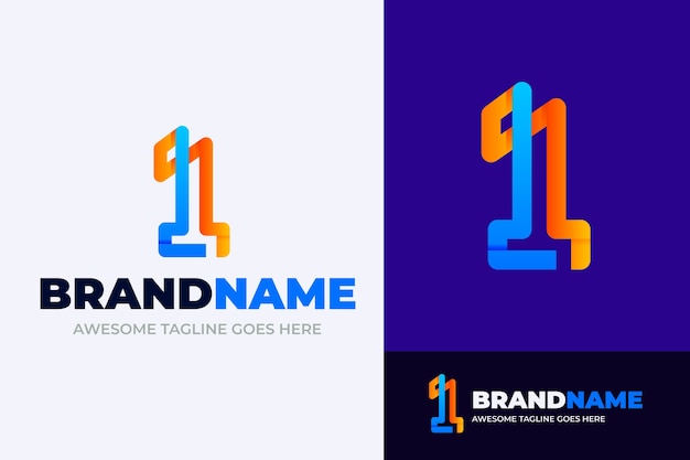 Vector gradient 1 logo design