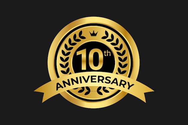 Gradient 10th anniversary template design.