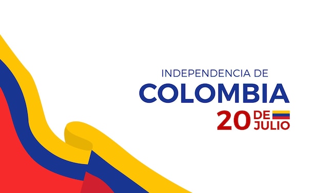 Vector gradiënt 20 juli-illustratie met colombiaanse vlagkleuren