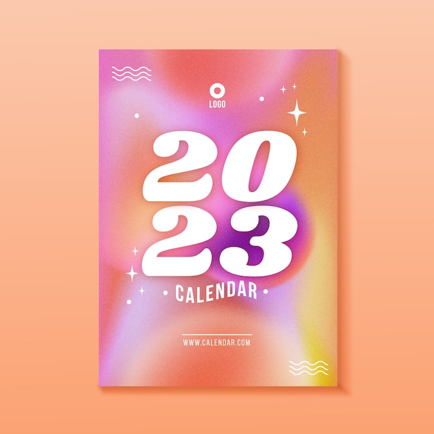 Vector gradient 2023 calendar cover illustration