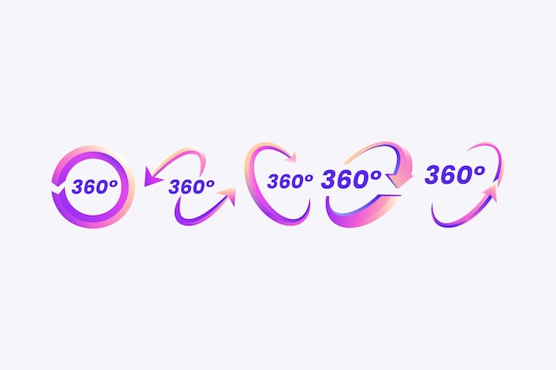 그라데이션 360도 아이콘 디자인