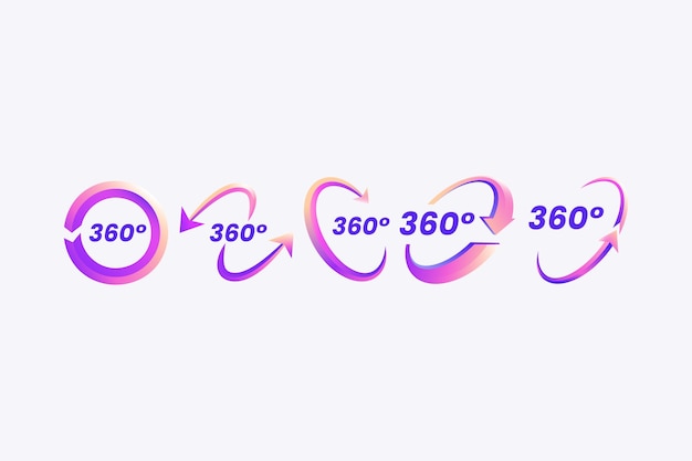 Gradient 360 degrees icons design