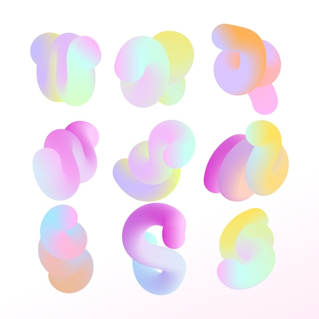 Vector gradient 3d abstract shape illustration