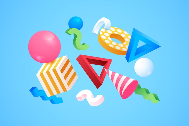 Vector gradient 3d geometric background