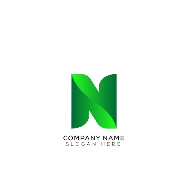 Gradiente 3d lettera n logo design