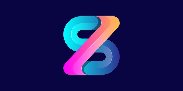 Вектор Дизайн логотипа с буквой gradient 3d s