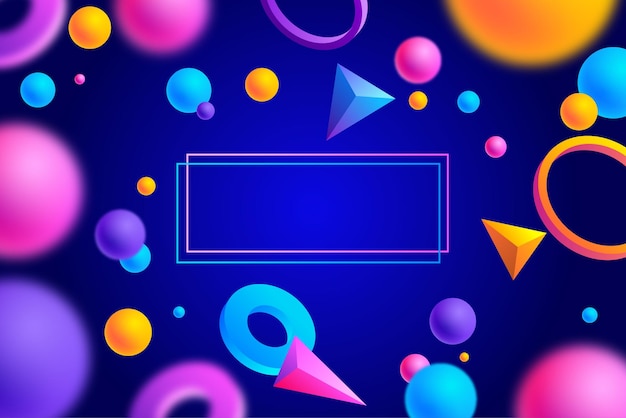 Gradient 3d shapes floating background