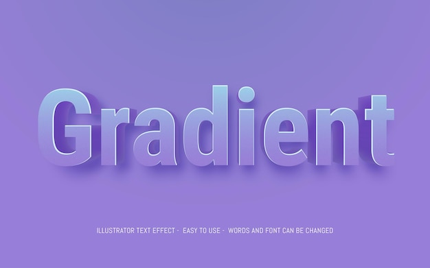 Gradient 3d text editable style effect template