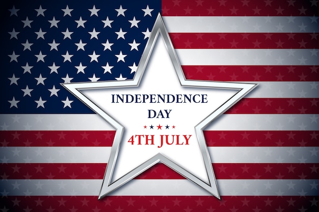 Vector gradient 4th of july background with flag