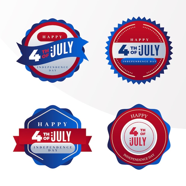 Gradient 4th of july - independence day badge collection