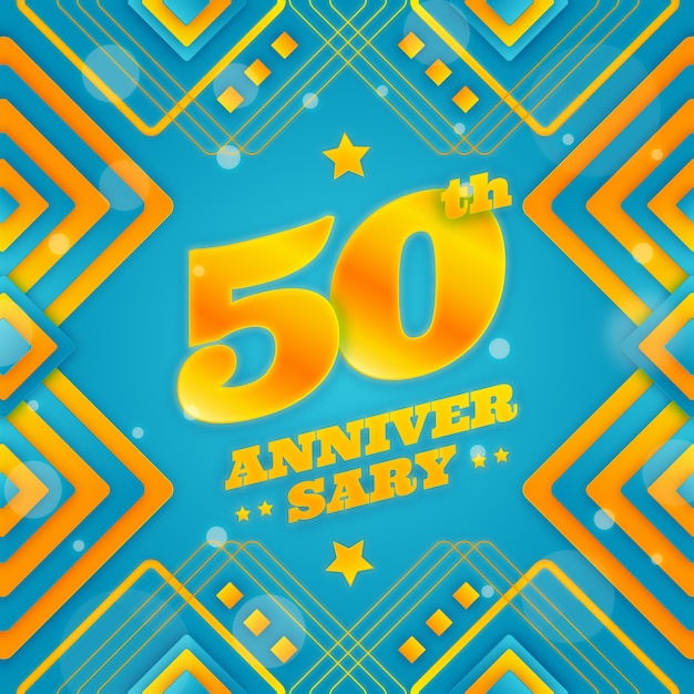 Gradient 50th anniversary or birthday card