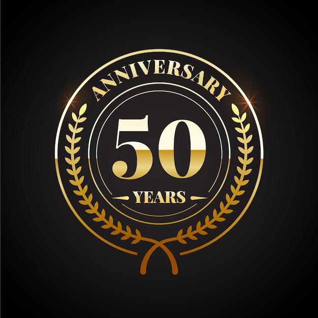 Gradient 50th birthday logo template