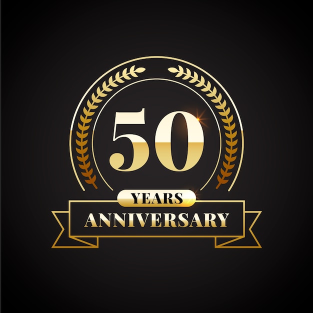 Vector gradient 50th birthday logo template