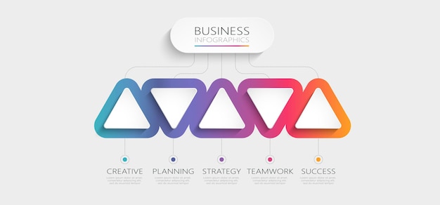 Vector gradient abstract 3d-infographic sjabloon met opties voor brochure