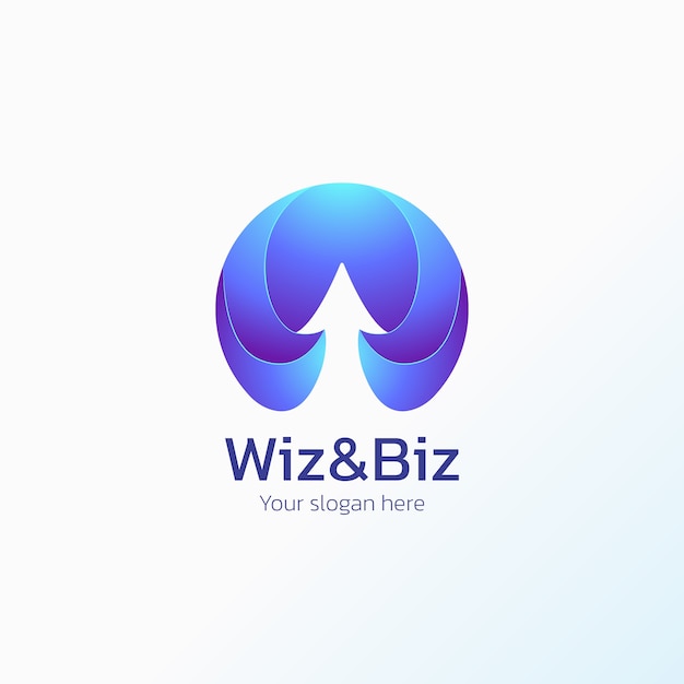 Gradient abstract arrow circle logo template