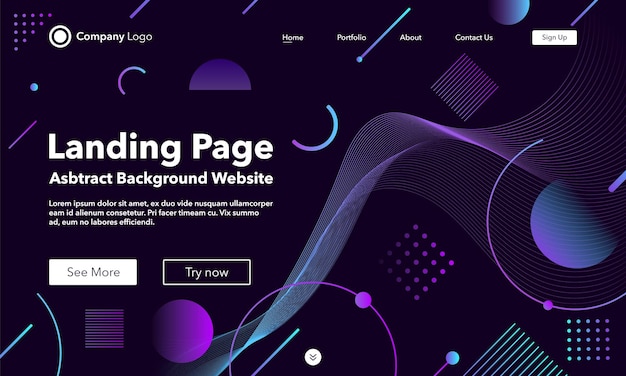 Gradient abstract background. Landing Page websites.