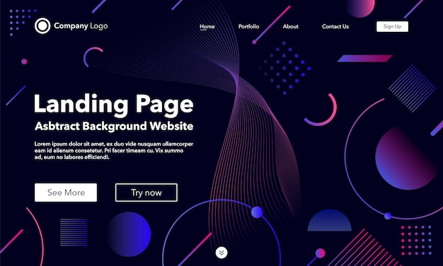 Gradient abstract background. landing page websites.