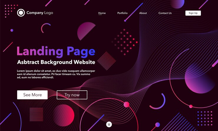 Vector gradient abstract background. landing page websites.