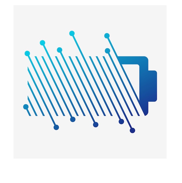 Logotipo dell'azienda di tecnologia della batteria astratta sfumata