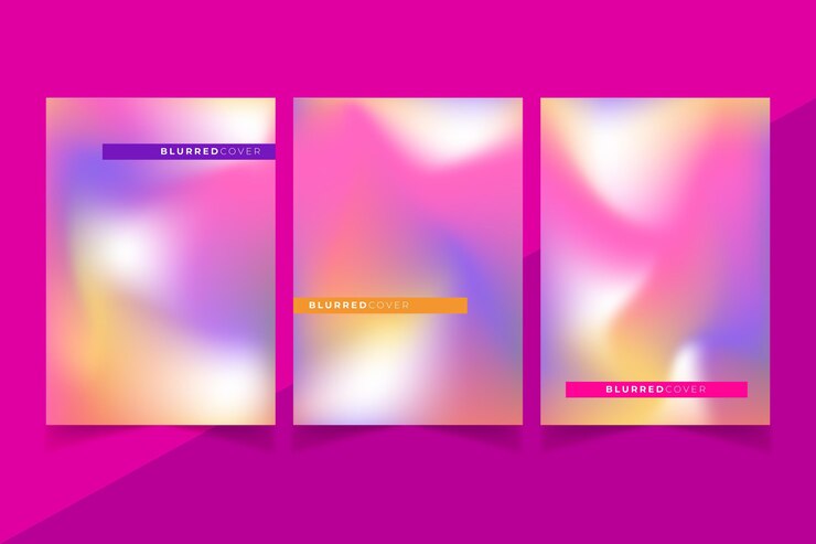 Vector gradient abstract blurred covers collection