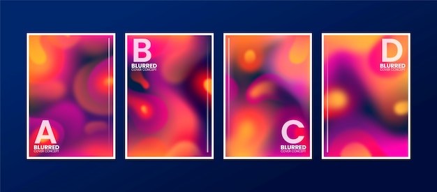 Gradient abstract blurred covers collection