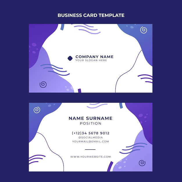 Vector gradient abstract business card