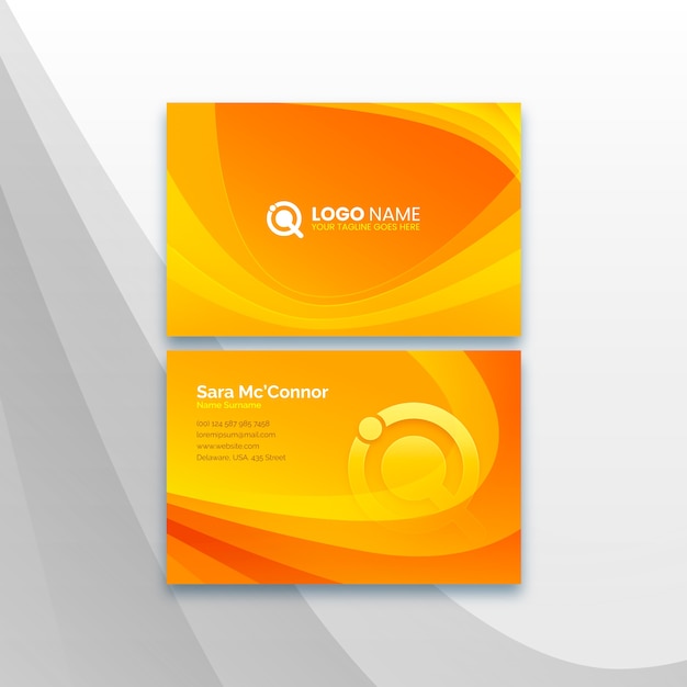 Vector gradient abstract business card