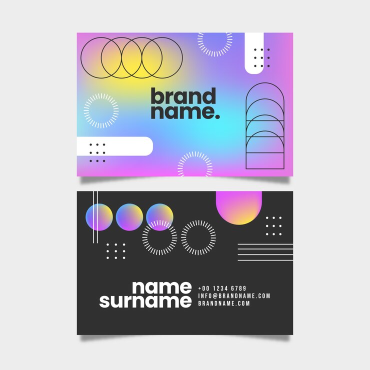 Vector gradient abstract business card