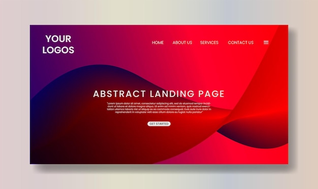 Gradient abstract dynamic colorful flow background website and landing page template design