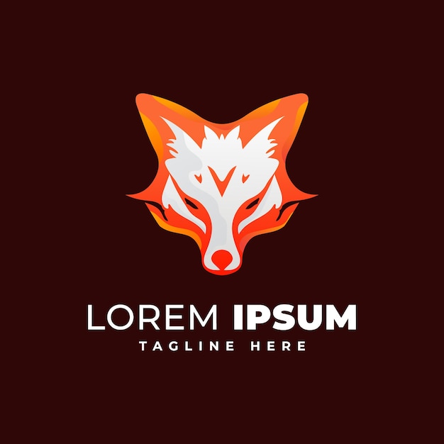 Vector gradient abstract fox logo design modern animal mascot fox logo template