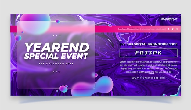 Vector gradient abstract horizontal banner