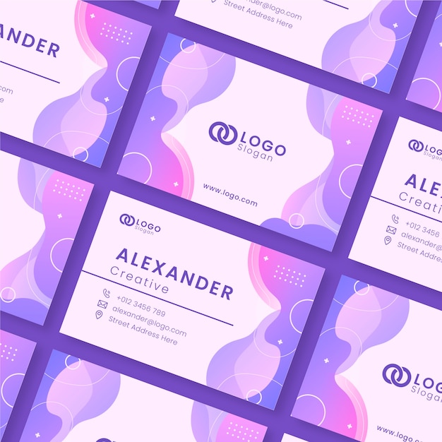 Vector gradient abstract horizontal business card template