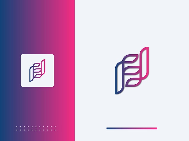Gradient Abstract Initial Letter F Logo template