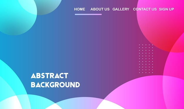 Gradient abstract landing page design