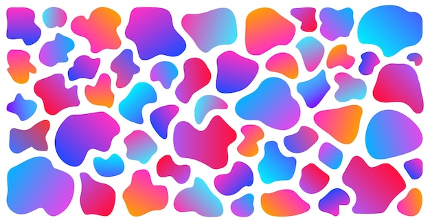 Gradient abstract liquid shapes set organic fluid elements