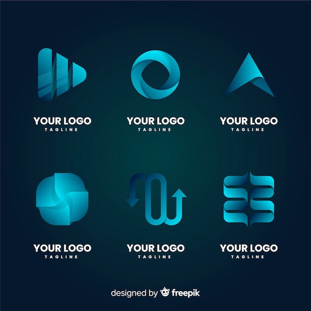 Vector gradient abstract logo collection