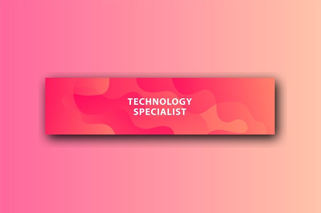 Gradient abstract pink fluid technology linkedin banner Free Vector