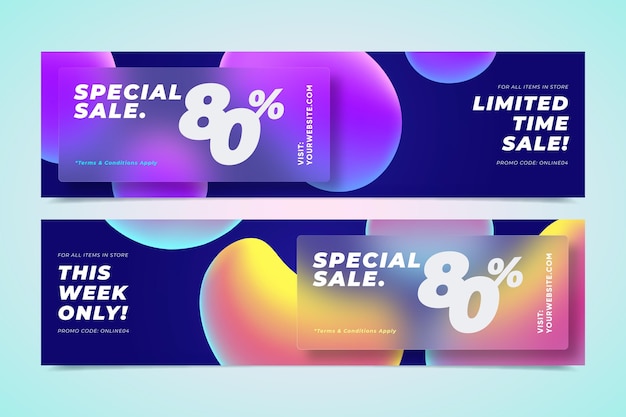 Gradient abstract sales banners