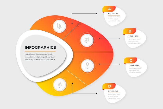 Gradient abstract shape infographic